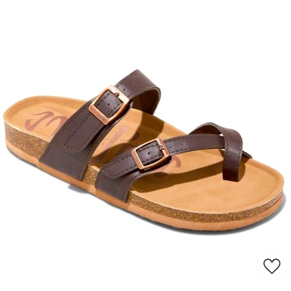 Mad Love Shoes - Women’s Brown Footbed Sandals NWT